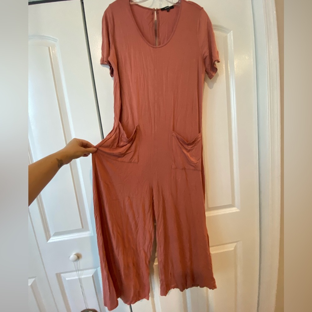 Short sleeve jersey jumpsuit